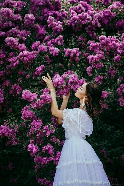 #girl with purple flower