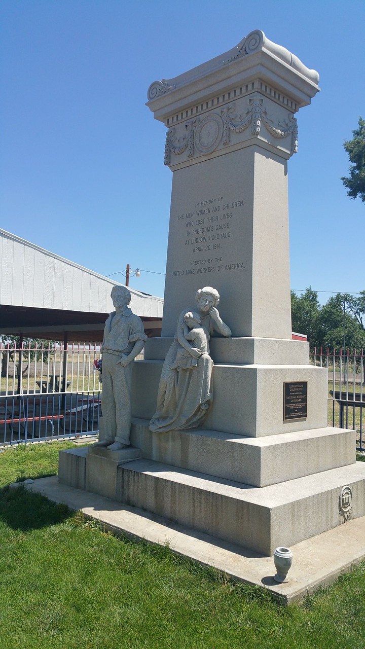 Monument to coal miners killed at Ludlow, Colorado