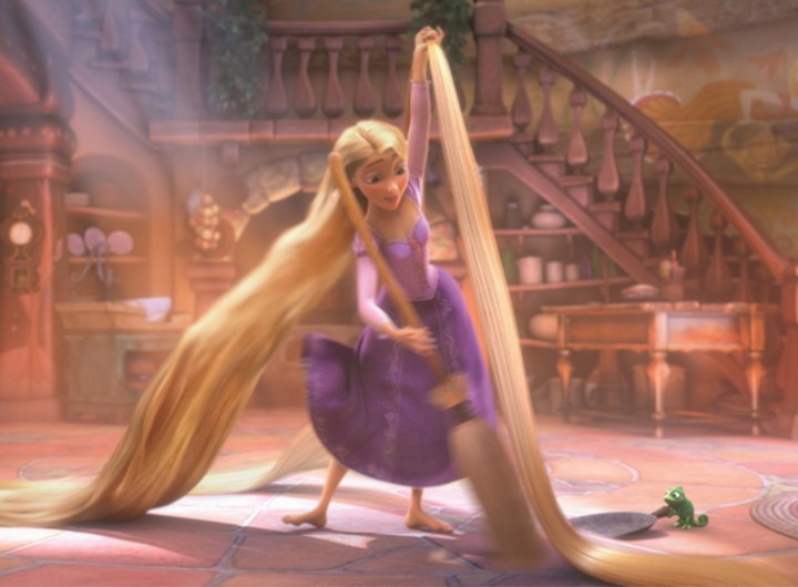 Rapunzel tidying up