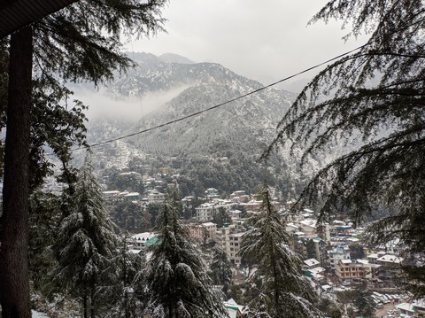 Hotel View in Snowfall