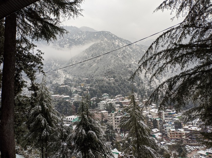 Hotel View in Snowfall