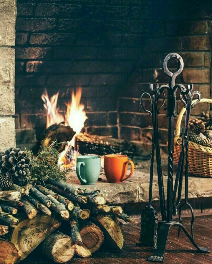 Warm fireplace