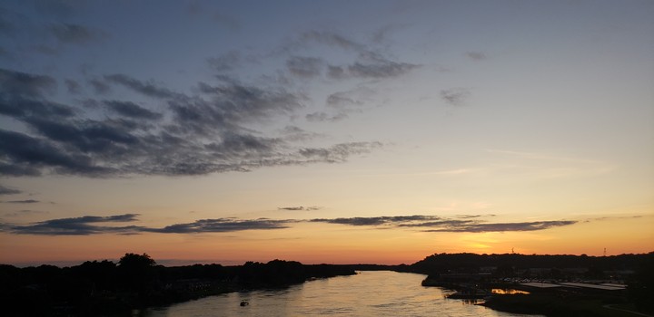 River sunset view
