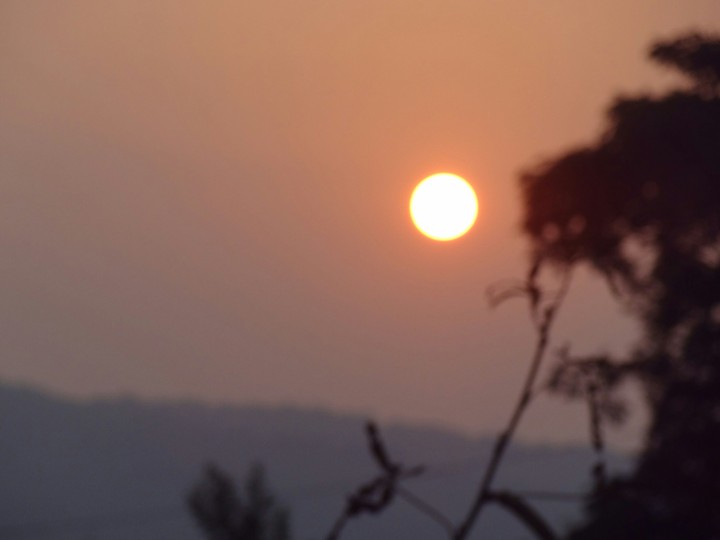 sunset in the city