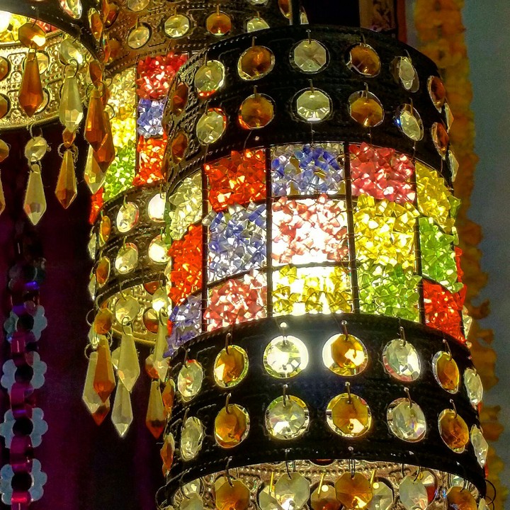 Coloured Glass chandelier