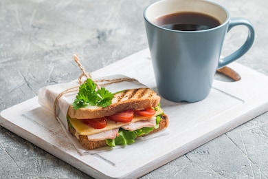 coffee and sandwiches
