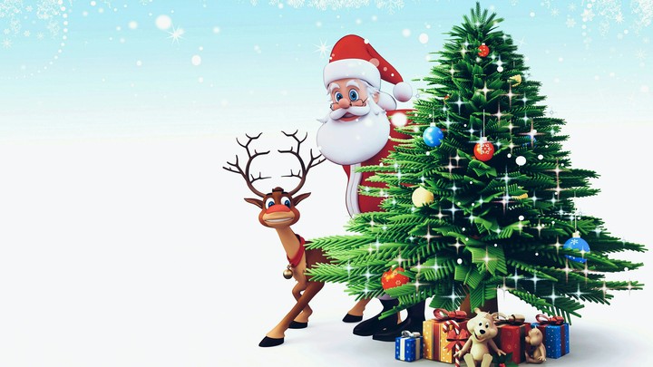 Santa And Deer