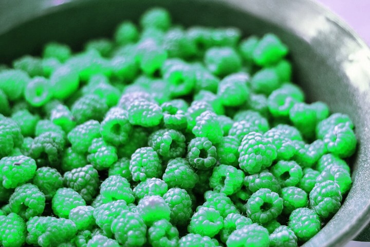Neon raspberries