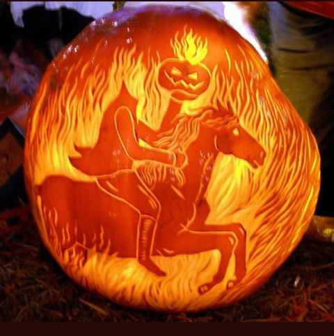 fiery Headless Horseman of Sleepy Hollow