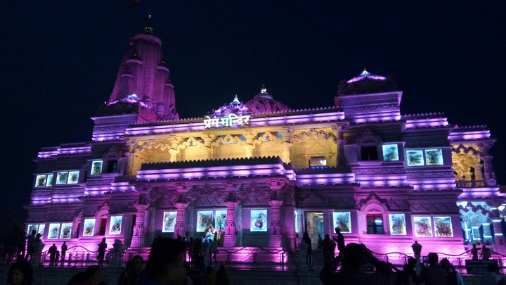 The Prem (Love) Temple in Mathura, Uttar Pradesh, India.