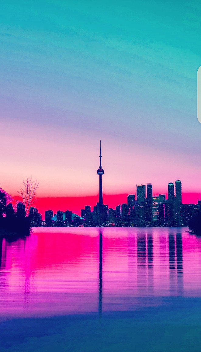 beautiful evening in city