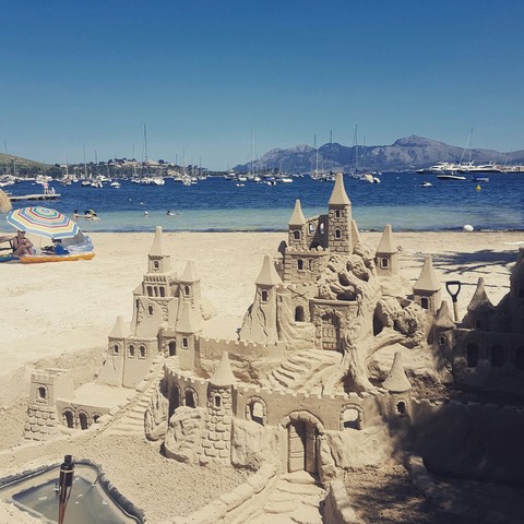 mallorca, sand castle