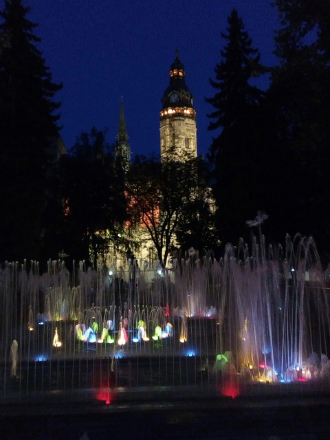 Singing fountain in Kosice, Slovakia
