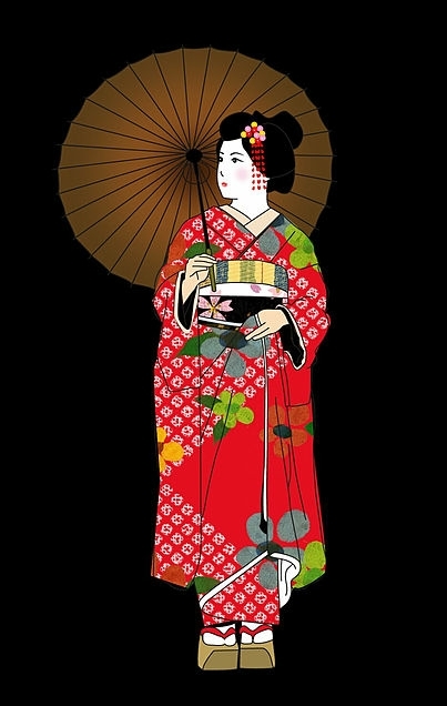 maiko with umbrella