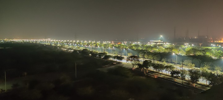 Noida Yamuna Expressway Road Night Scene