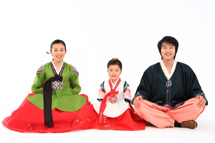Family in Korean Dress