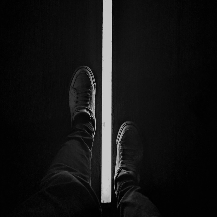 black and white