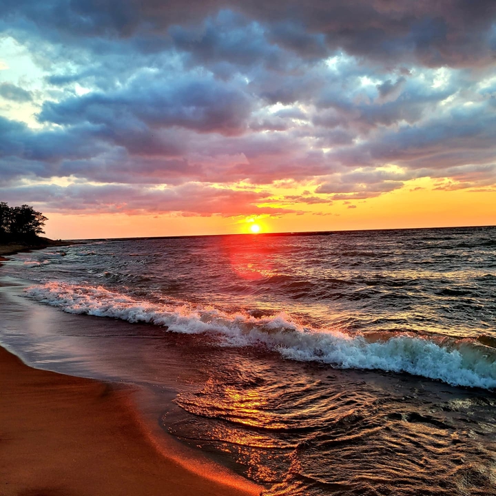 sunset at Presque Isle