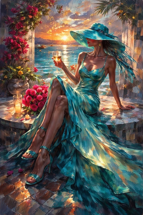 Blue, Painting, Watercolor_painting