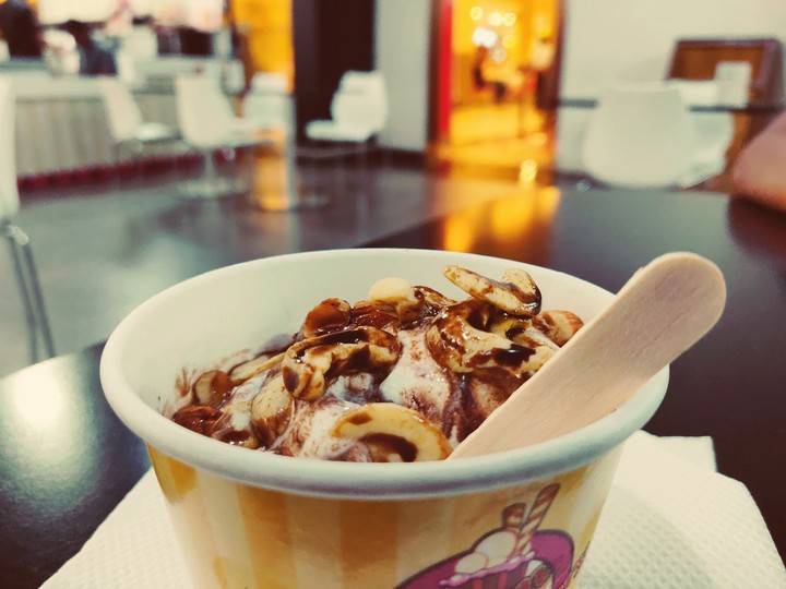 nuts and fudge ice cream