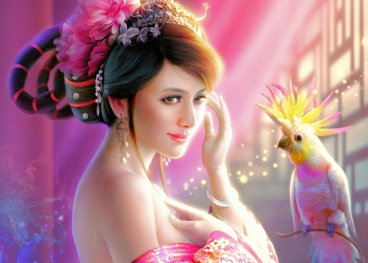 bird and girl