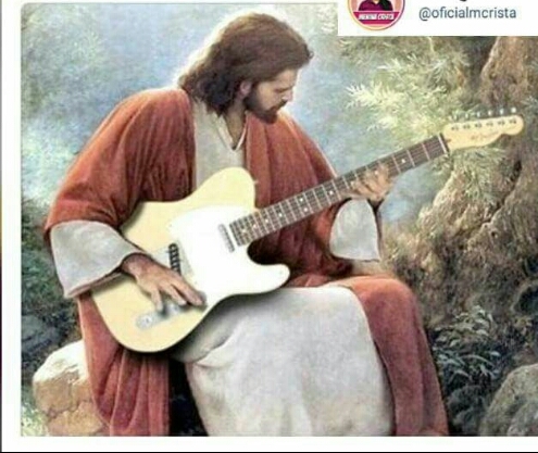 Jesus tocando guitarra