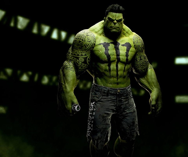hulk with monster energy