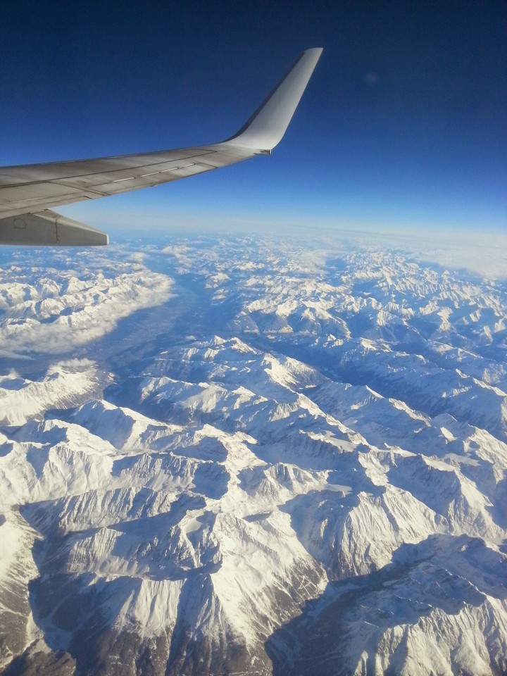 On a flight to Amsterdam