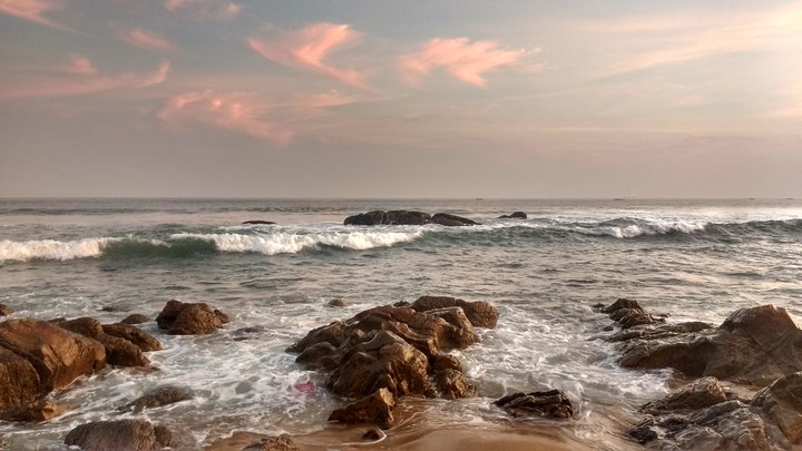Peaceful sea with colour changing