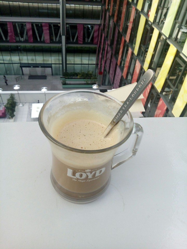Morning coffee in tea glass