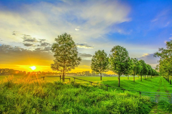countryside sunrise