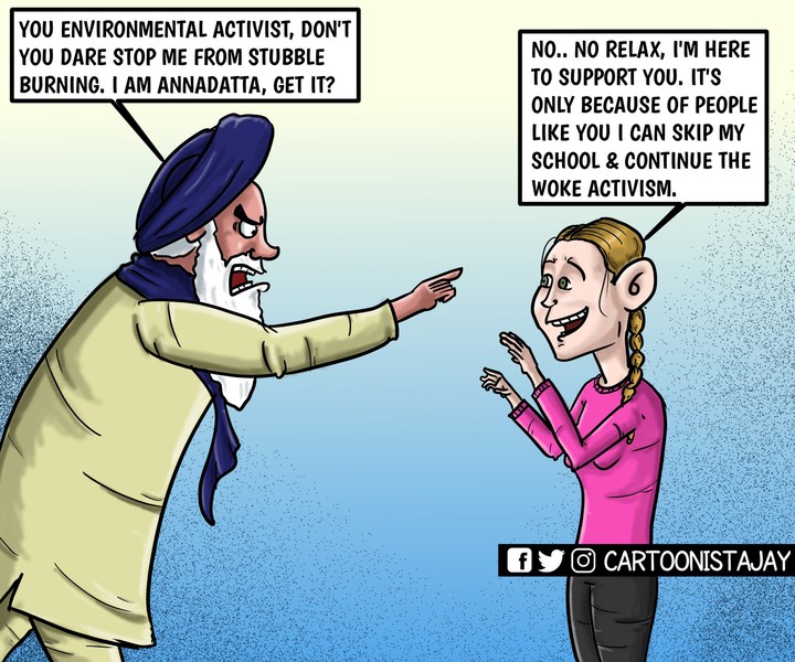 sicks as annadatta and Greta as woke activism !!