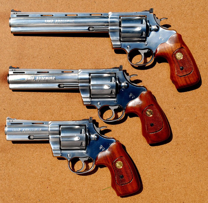 Colt Anacondas in 3 barrel lengths