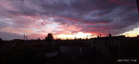 Fiery Sky over city