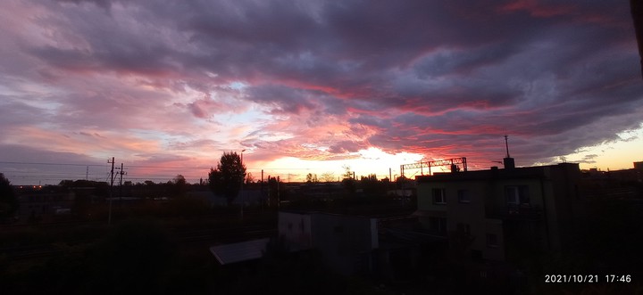 Fiery Sky over city