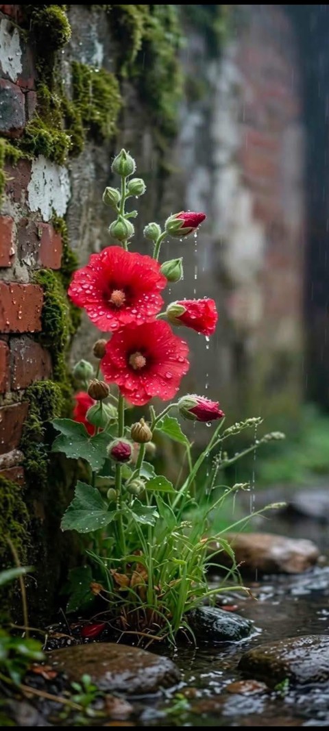 Flower, Green, Red