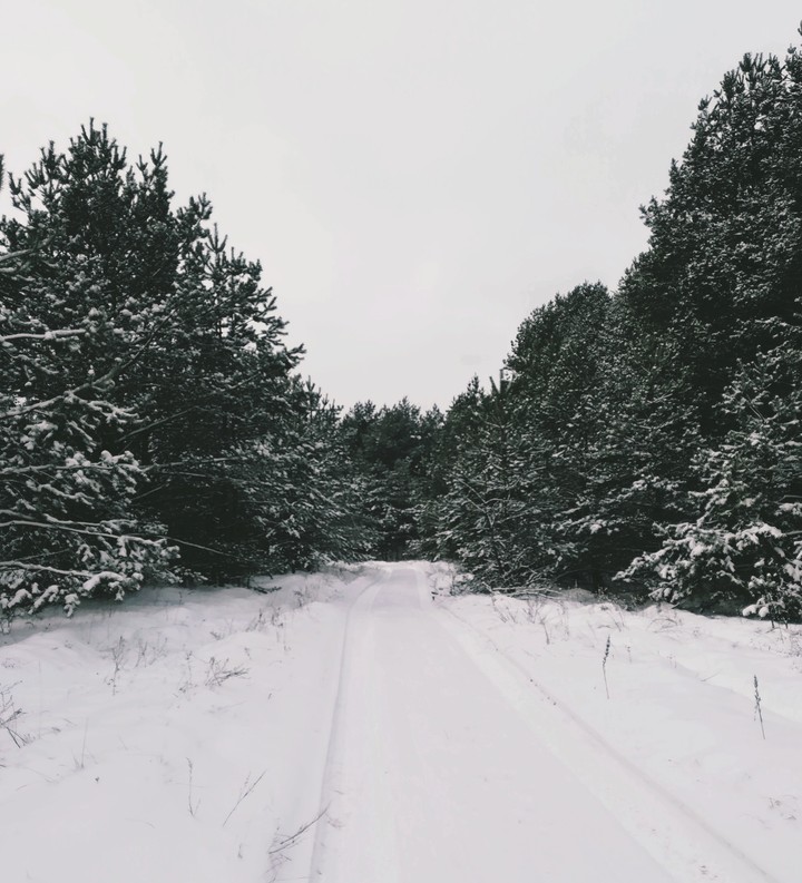 A snowy road