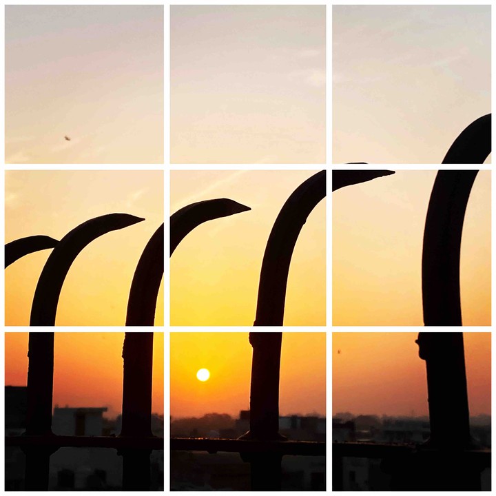Grid sunset view