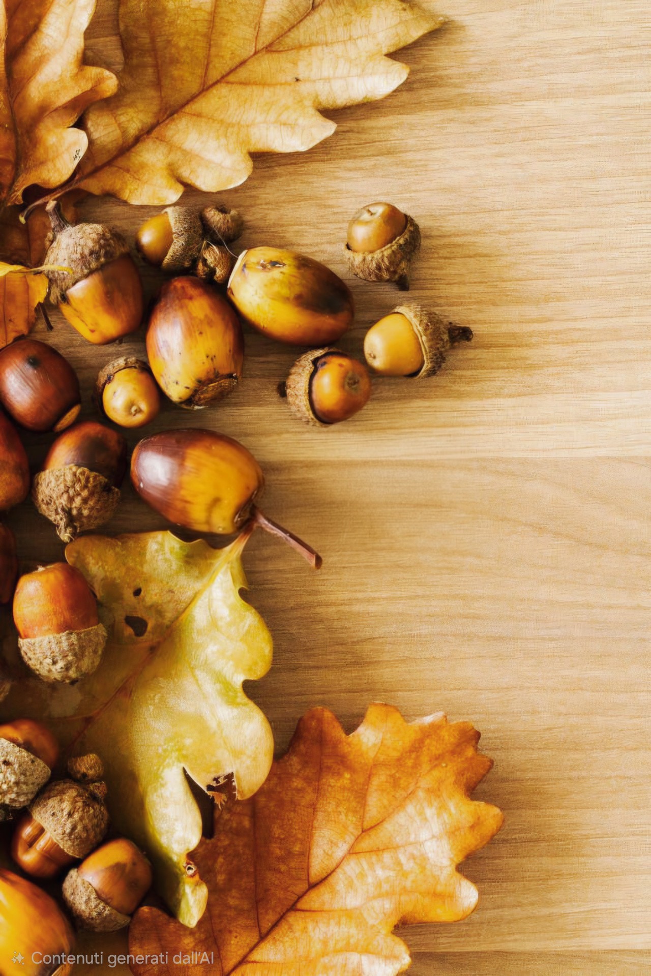 GOLDEN ACORNS and LEAVES
