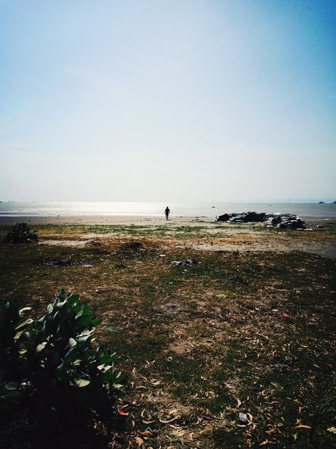 walking in the sea
