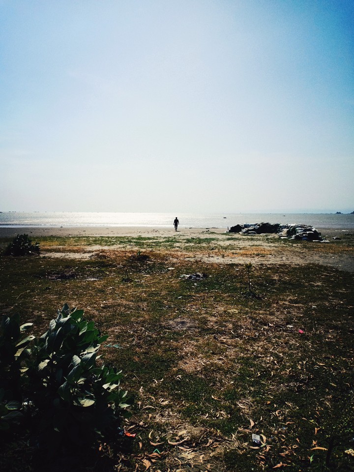 walking in the sea