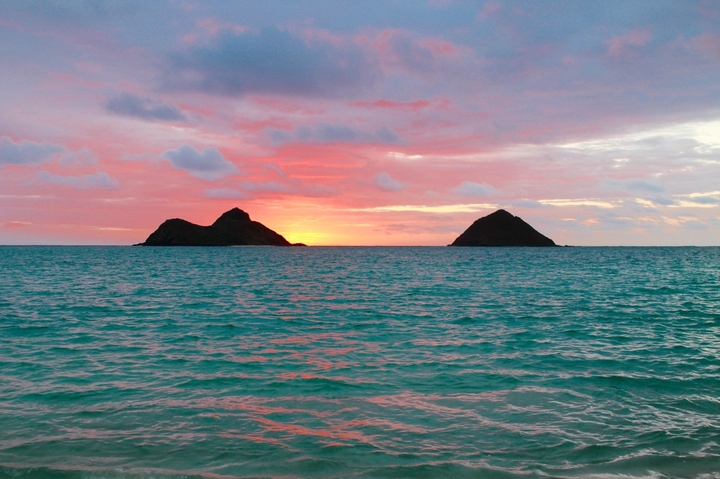 Mar ao pôr-do-sol