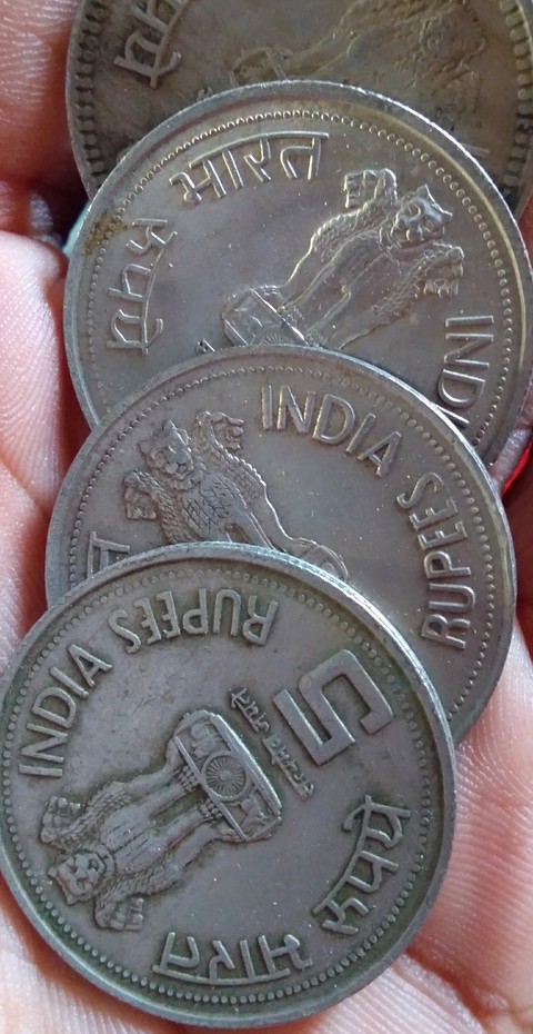 old 5 rupee coin