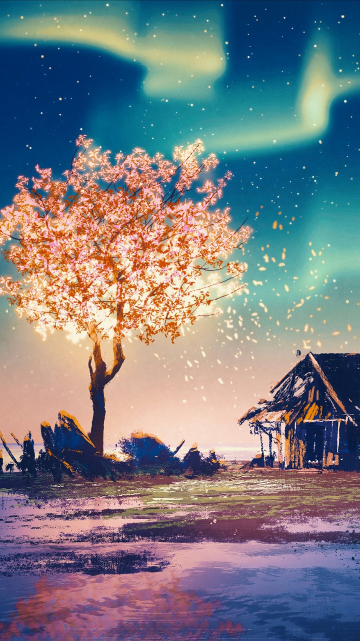 Tree and house art