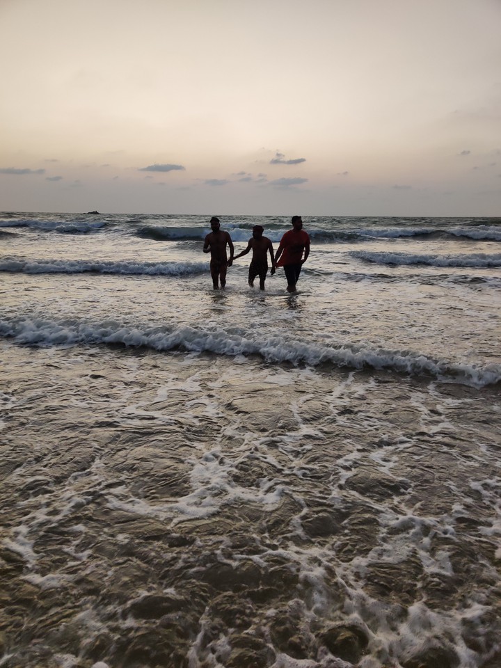 into the sea