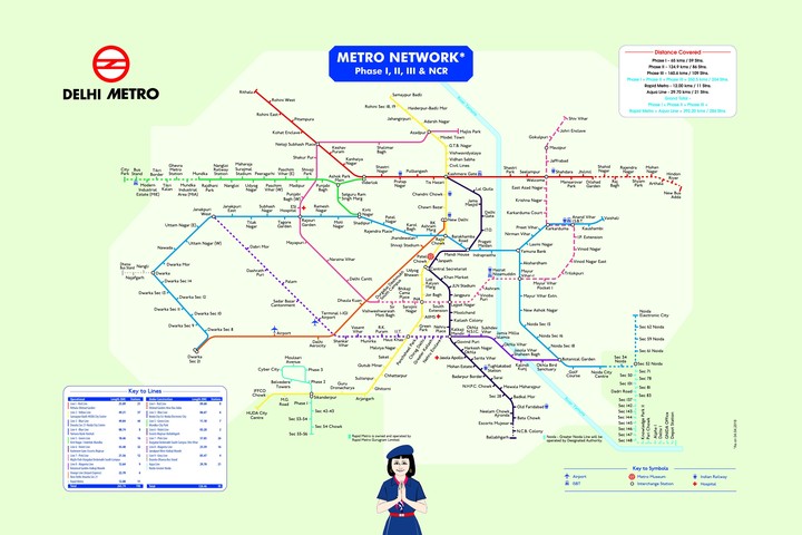 Delhi Metro route (Updated June'2018)