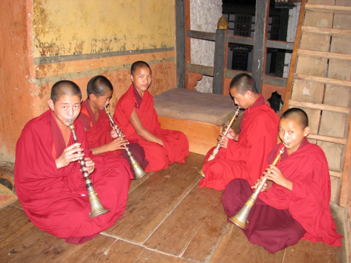 Musician monks. Music is an international language.