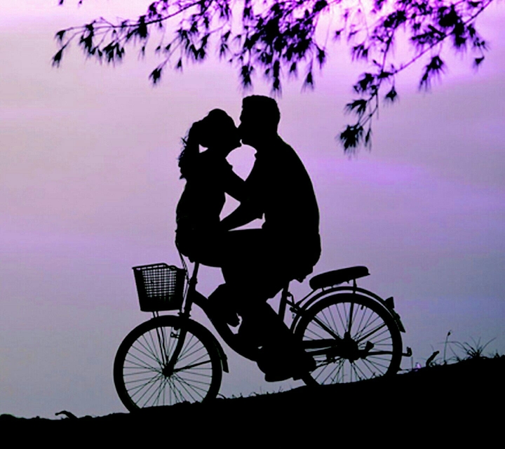 lovers on bicycle