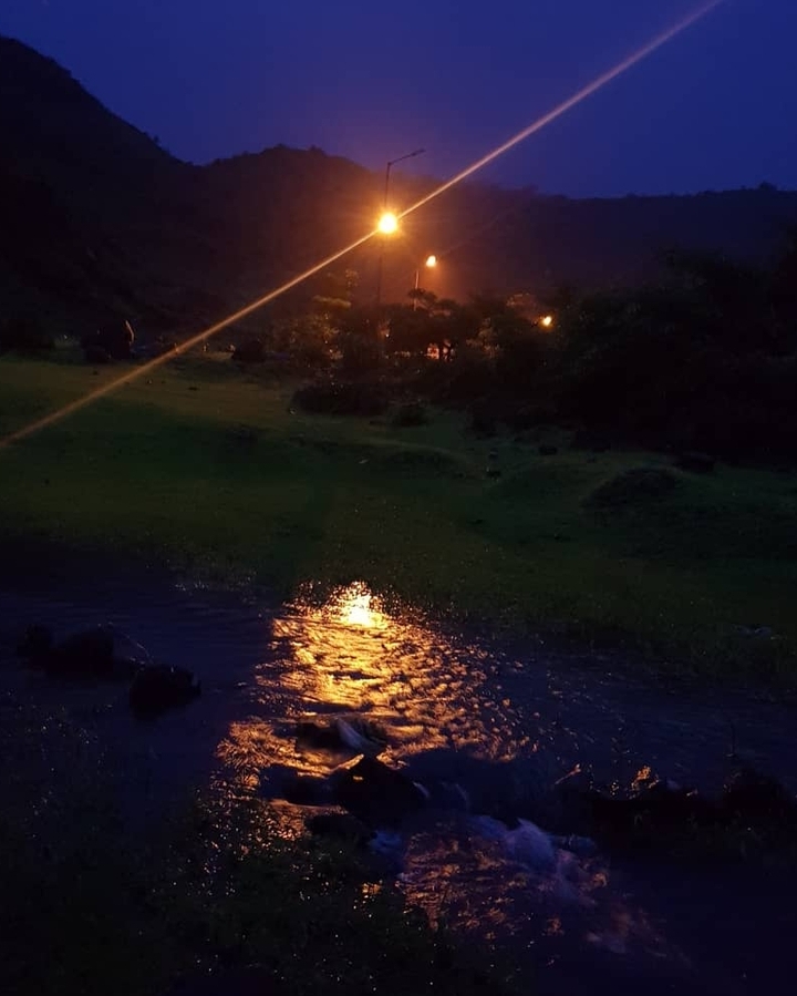 sunset in dark