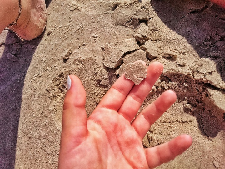 sand on my hand
